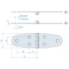 Gångjärn rostfritt RF 40140 mm STRUKTUR GÅNGJÄRN RF 40X140MM – miniatyr 2