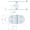Gångjärn rostfritt RF 4074 mm STRUKTUR GÅNGJÄRN RF 40X74MM – miniatyr 2