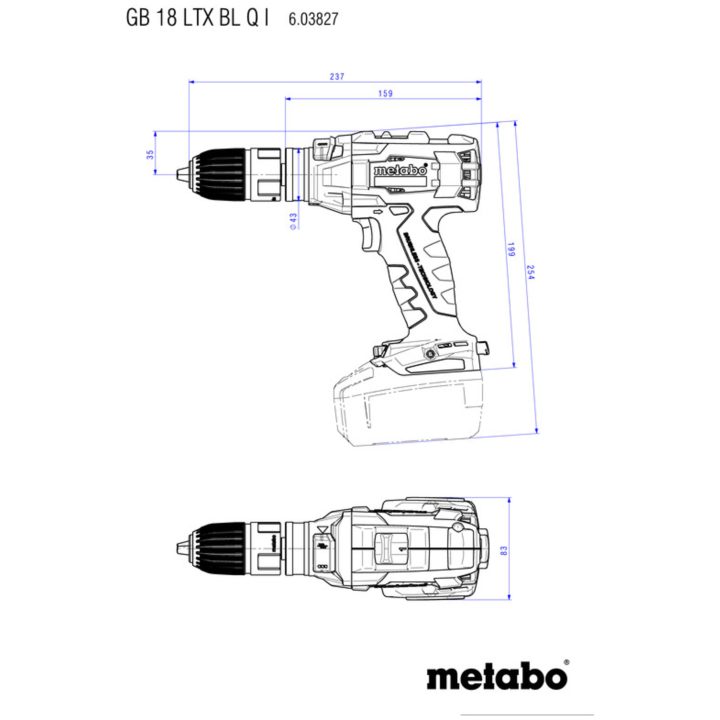 Gängmaskin 18V GB 18 LTX BL Q I Med LiHD Batteri METABO Med LiHD Batteri – bild 2