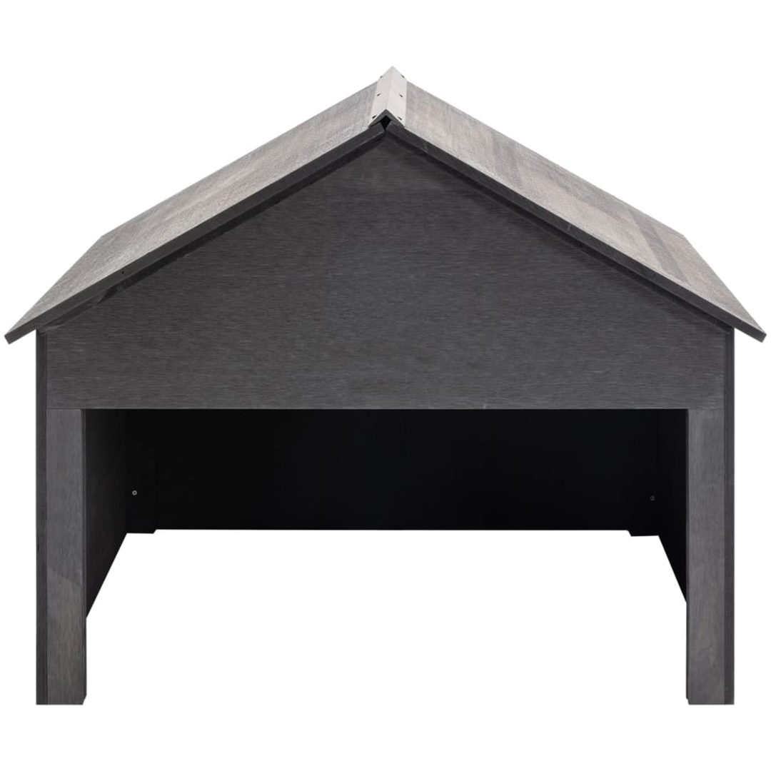 Garage för gräsklippare grå 80x80x70 cm WPC vidaXL – bild 2