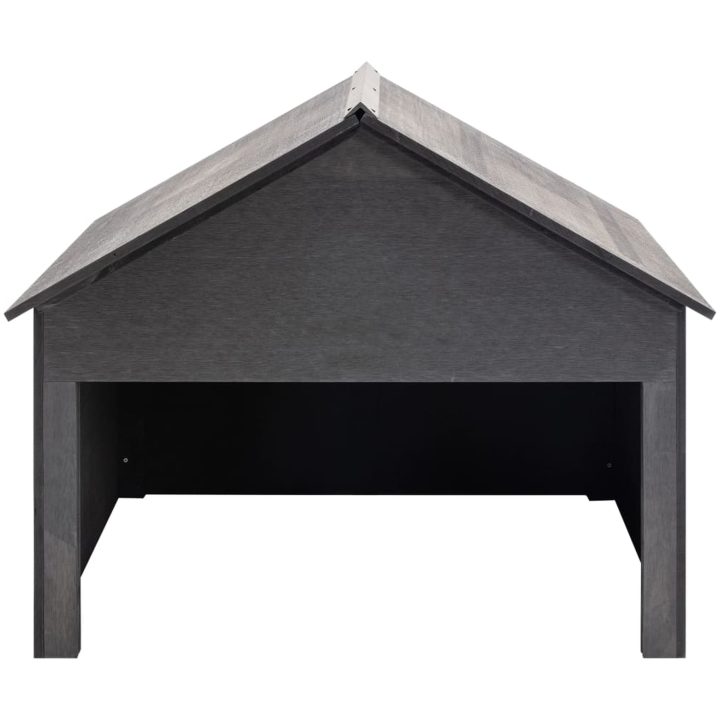Garage för gräsklippare grå 80x80x70 cm WPC vidaXL – bild 2