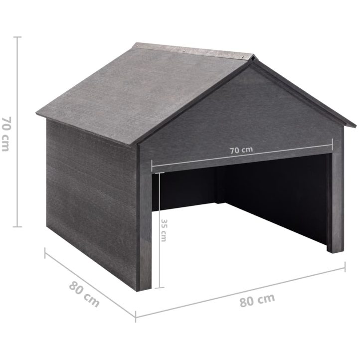 Garage för gräsklippare grå 80x80x70 cm WPC vidaXL – bild 6