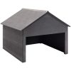 Garage för gräsklippare grå 80x80x70 cm WPC vidaXL – miniatyr 1