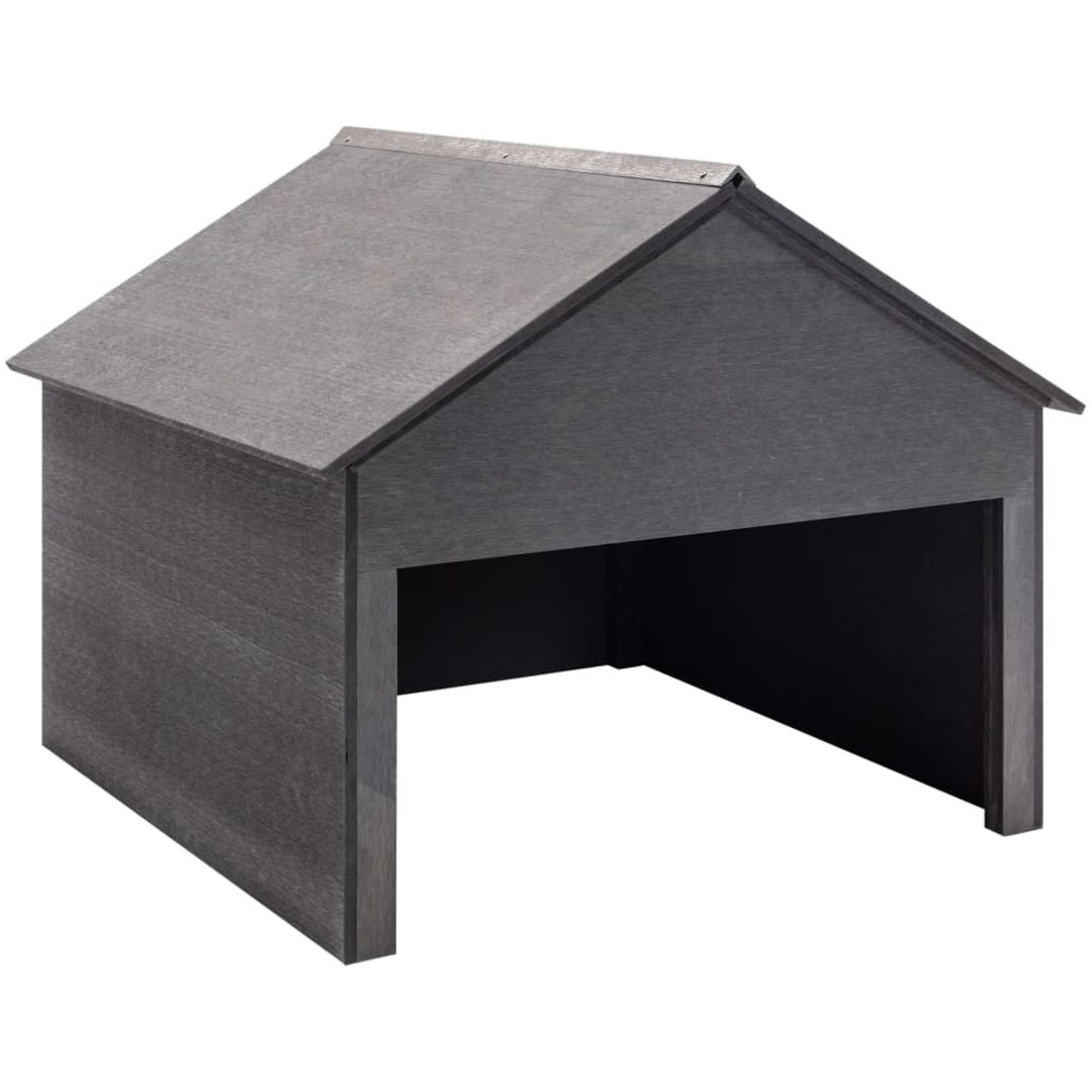 Garage för gräsklippare grå 80x80x70 cm WPC vidaXL