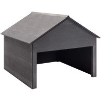 Garage för gräsklippare grå 80x80x70 cm WPC vidaXL