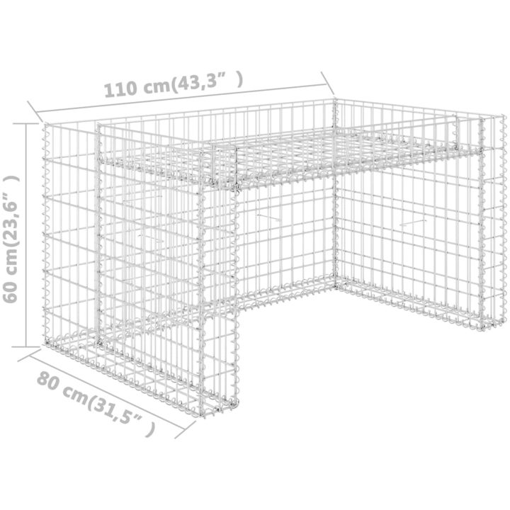 Garage för gräsklippare och blombädd 110x80x60 cm ståltråd vidaXL – bild 6