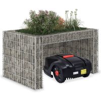 Garage för gräsklippare och blombädd 110x80x60 cm ståltråd vidaXL