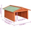 Garage för robotgräsklippare 72x87x50 cm massivt granträ vidaXL – miniatyr 9