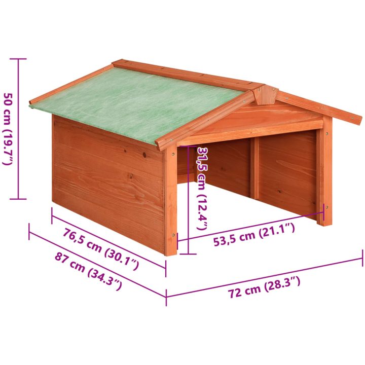 Garage för robotgräsklippare 72x87x50 cm massivt granträ vidaXL – bild 9