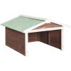 Garage för robotgräsklippare 72x87x50 cm mocca och vit granträ vidaXL – miniatyr 2