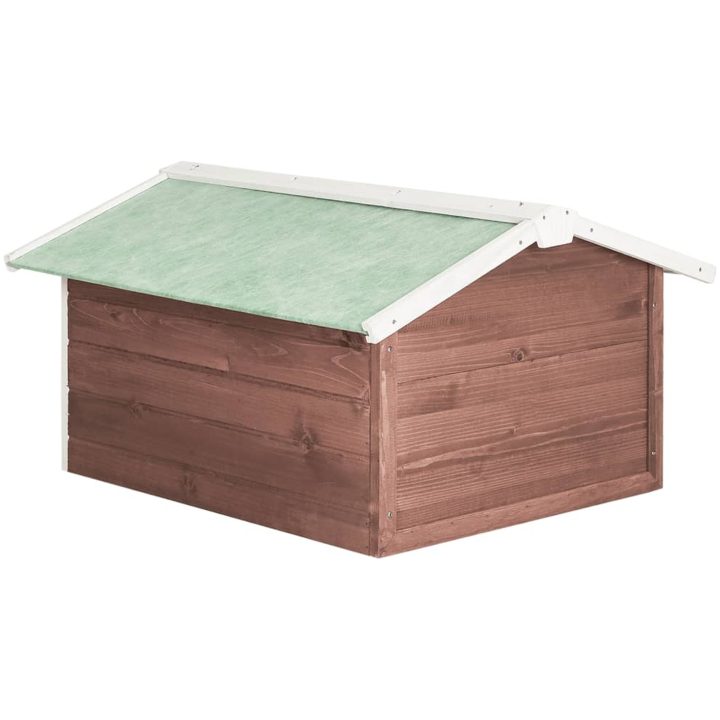 Garage för robotgräsklippare 72x87x50 cm mocca och vit granträ vidaXL – bild 5