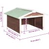 Garage för robotgräsklippare 72x87x50 cm mocca och vit granträ vidaXL – miniatyr 9