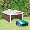 Garage för robotgräsklippare 72x87x50 cm mocca och vit granträ vidaXL – miniatyr 1