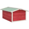 Garage för robotgräsklippare 72x87x50 cm röd och vit granträ vidaXL – miniatyr 5
