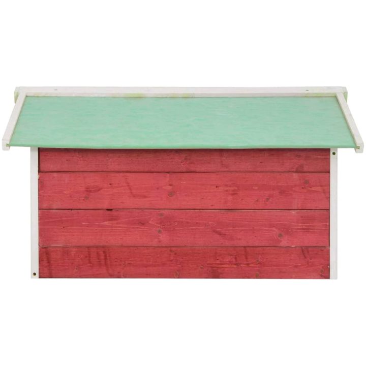 Garage för robotgräsklippare 72x87x50 cm röd och vit granträ vidaXL – bild 6
