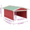 Garage för robotgräsklippare 72x87x50 cm röd och vit granträ vidaXL – miniatyr 9