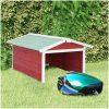 Garage för robotgräsklippare 72x87x50 cm röd och vit granträ vidaXL – miniatyr 1