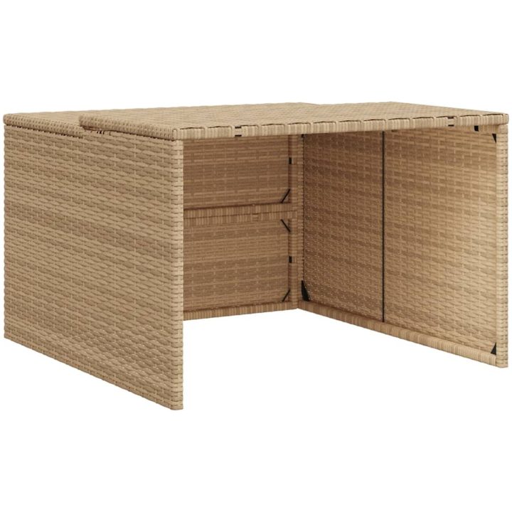 Garage för robotgräsklippare beige 86x90x52/57 cm konstrotting vidaXL – bild 2