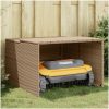 Garage för robotgräsklippare beige 86x90x52/57 cm konstrotting vidaXL – miniatyr 1