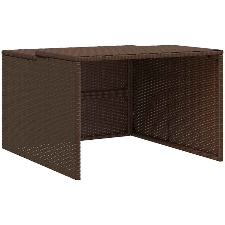 Garage för robotgräsklippare brun 86x90x52/57 cm konstrotting vidaXL – bild 2