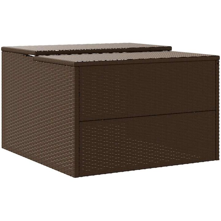 Garage för robotgräsklippare brun 86x90x52/57 cm konstrotting vidaXL – bild 8