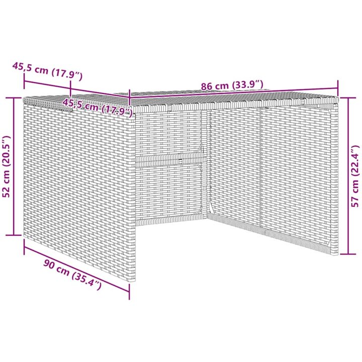 Garage för robotgräsklippare brun 86x90x52/57 cm konstrotting vidaXL – bild 10