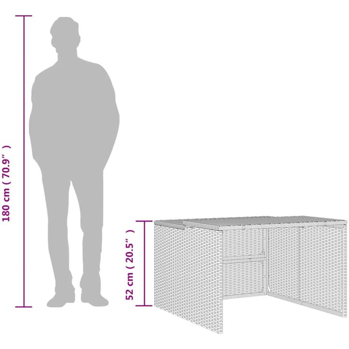Garage för robotgräsklippare grå 86x90x52/57 cm konstrotting vidaXL – bild 11