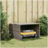 Garage för robotgräsklippare grå 86x90x52/57 cm konstrotting vidaXL – miniatyr 3