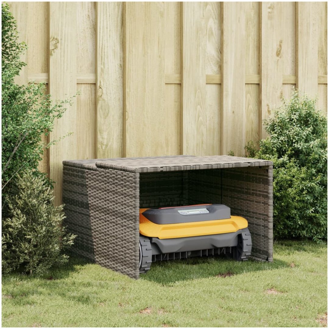 Garage för robotgräsklippare grå 86x90x52/57 cm konstrotting vidaXL – bild 3