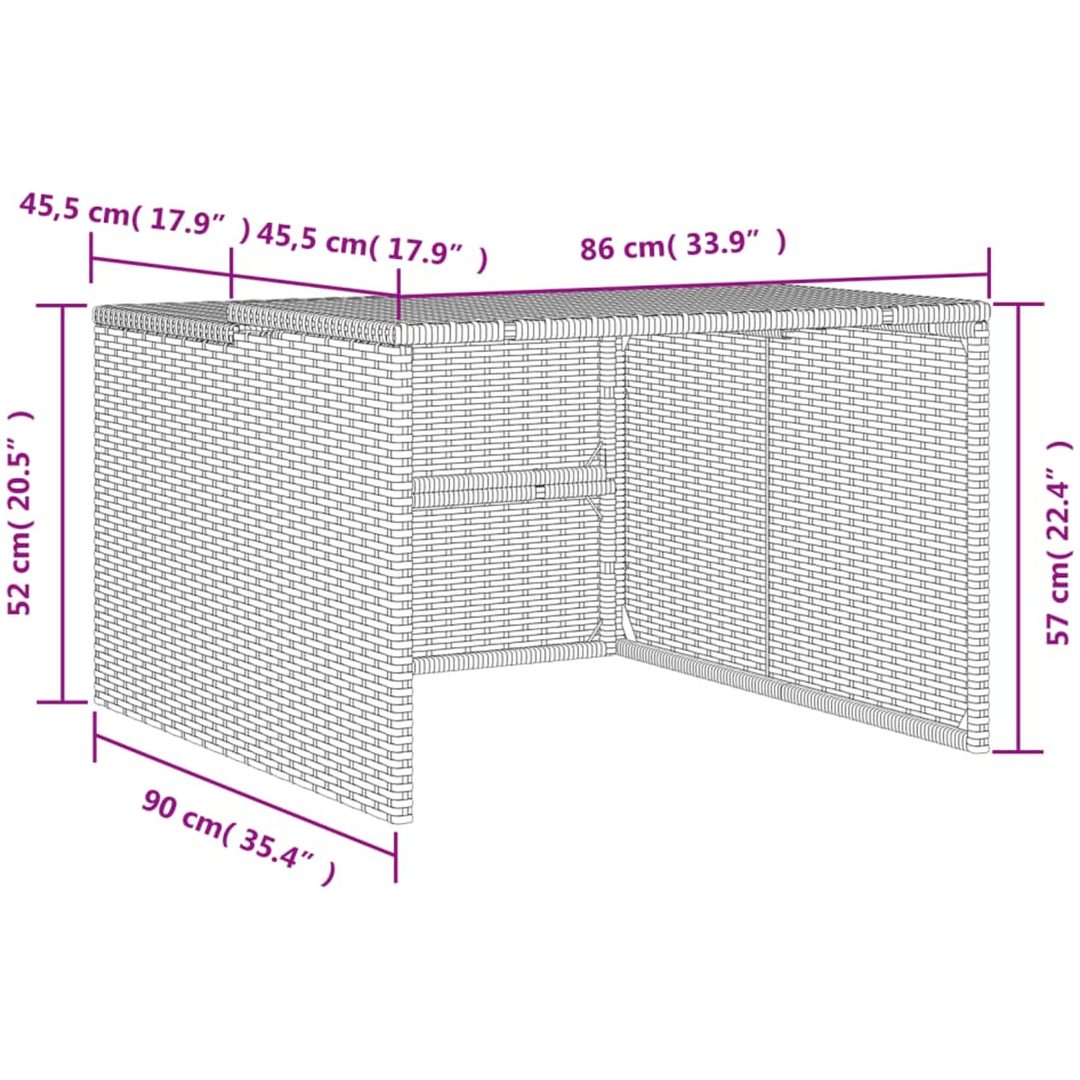 Garage för robotgräsklippare grå 86x90x52/57 cm konstrotting vidaXL – bild 10