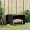 Garage för robotgräsklippare svart 86x90x52/57 cm konstrotting vidaXL – miniatyr 3