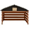 Garage för robotgräsklippare svart och brun 78x74x54 cm granträ vidaXL – miniatyr 2