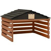 Garage för robotgräsklippare svart och brun 78x74x54 cm granträ vidaXL