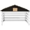 Garage för robotgräsklippare svart och vit 78x74x54 cm granträ vidaXL – miniatyr 2