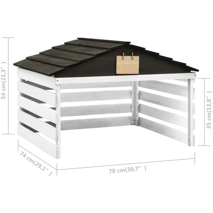 Garage för robotgräsklippare svart och vit 78x74x54 cm granträ vidaXL – bild 7