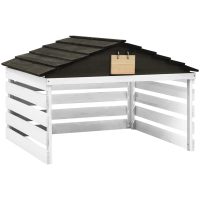 Garage för robotgräsklippare svart och vit 78x74x54 cm granträ vidaXL