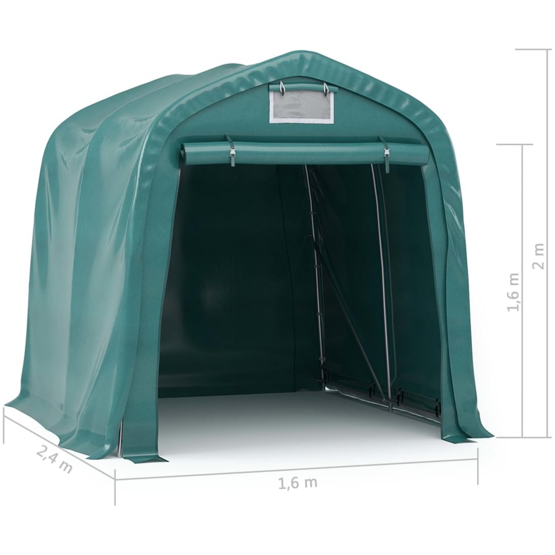 Garagetält PVC grön vidaXL 1.6 x 2.4 m – bild 11