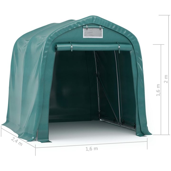 Garagetält PVC grön vidaXL 1.6 x 2.4 m – bild 11