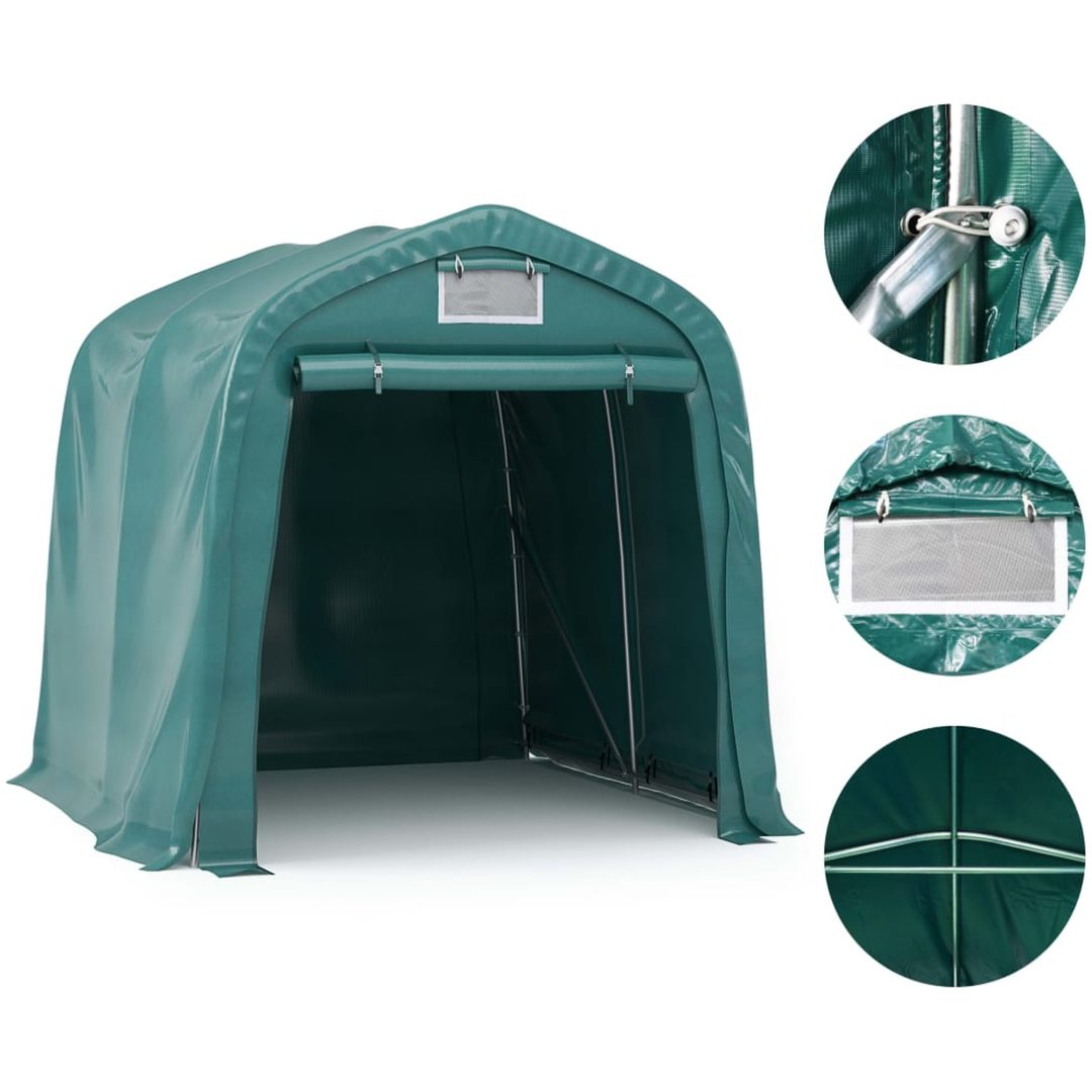 Garagetält PVC grön vidaXL 1.6 x 2.4 m – bild 5
