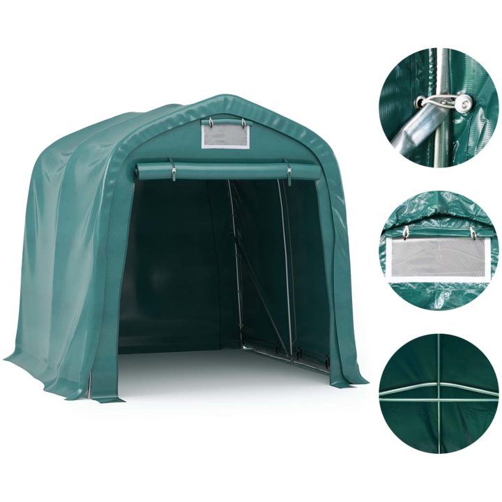Garagetält PVC grön vidaXL 1.6 x 2.4 m – bild 5