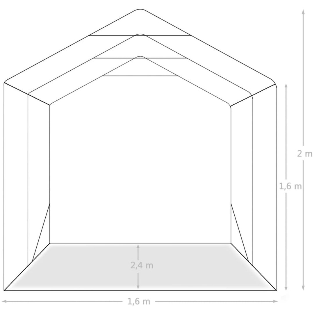 Garagetält PVC grön vidaXL 1.6 x 2.4 m – bild 10