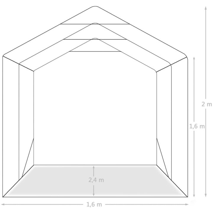 Garagetält PVC grön vidaXL 1.6 x 2.4 m – bild 10
