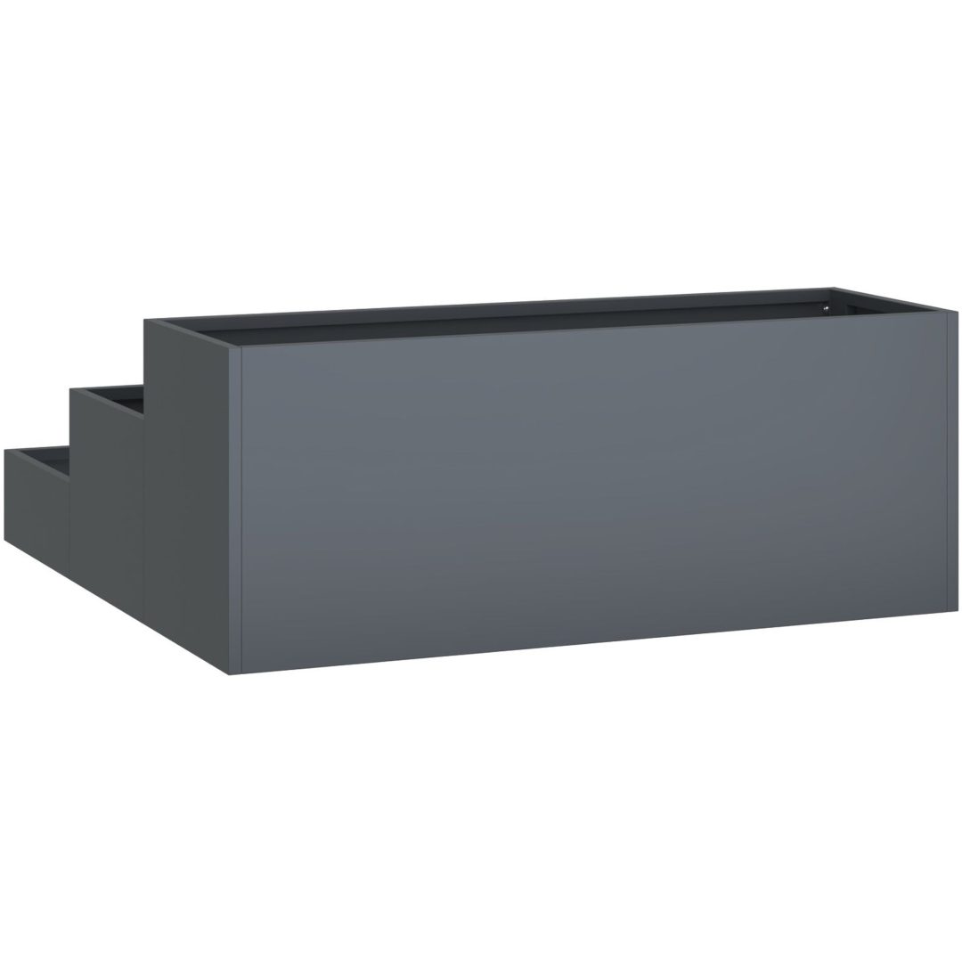 Garden Planter 3-Tier Antracit Stål vidaXL 90 x 90 x 35 cm – bild 5