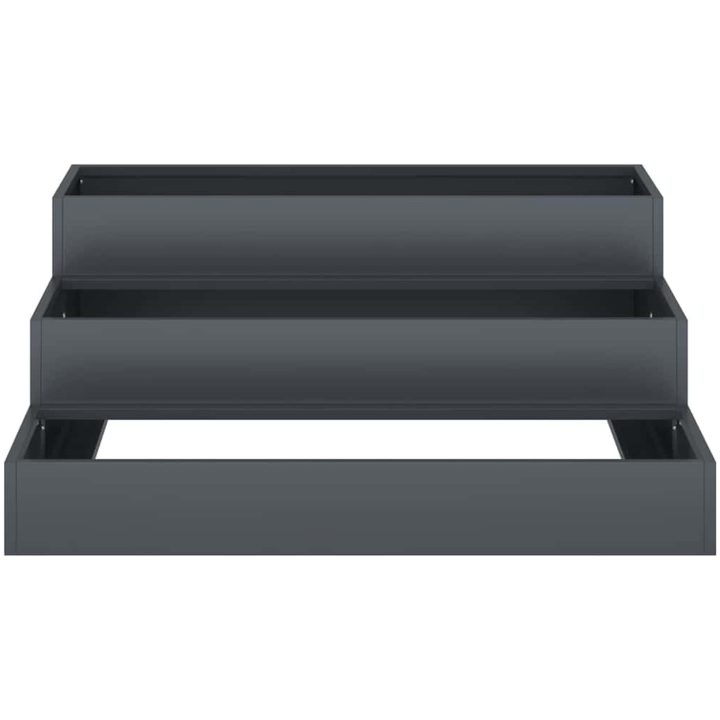 Garden Planter 3-Tier Antracit Stål vidaXL 90 x 90 x 35 cm – bild 6