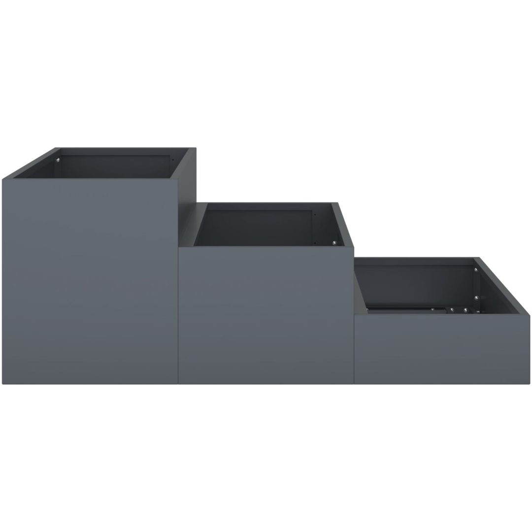Garden Planter 3-Tier Antracit Stål vidaXL 90 x 90 x 35 cm – bild 7