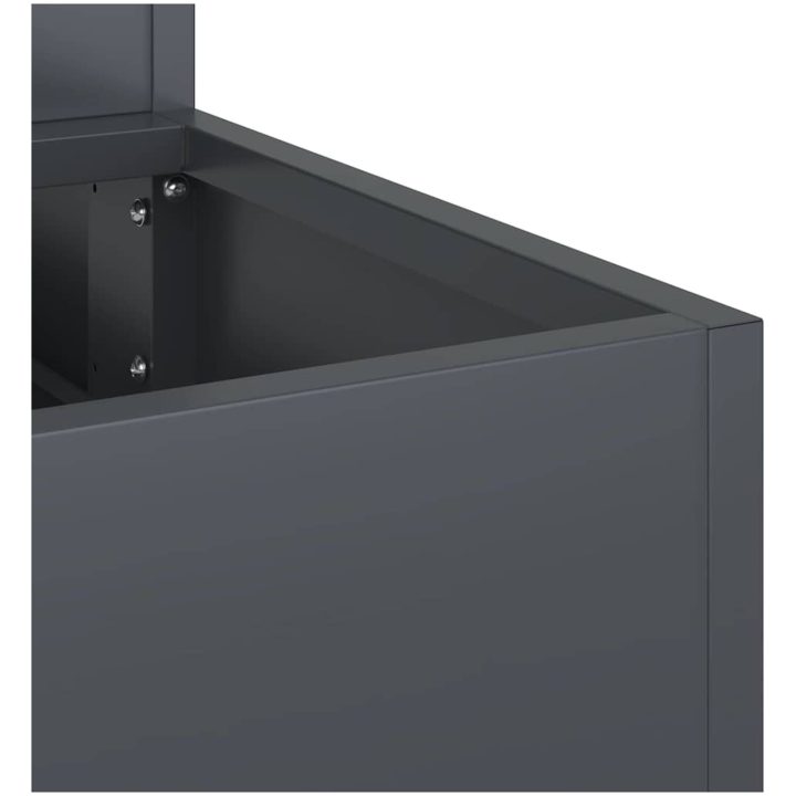 Garden Planter 3-Tier Antracit Stål vidaXL 90 x 90 x 35 cm – bild 9