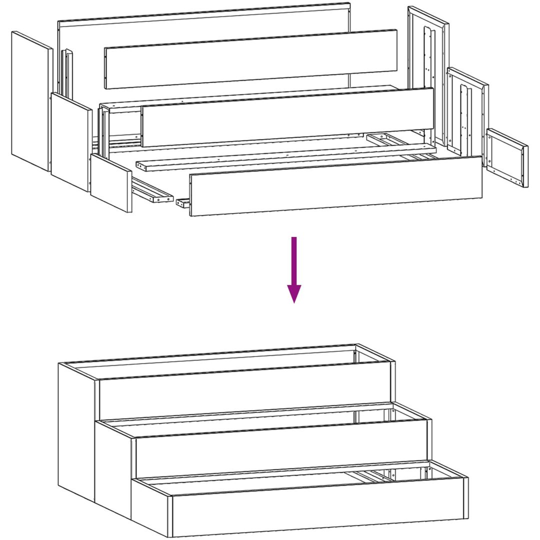 Garden Planter 3-Tier Antracit Stål vidaXL 90 x 90 x 35 cm – bild 10