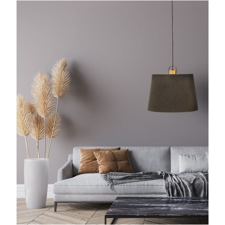 Geilo Taklampa 45cm, Grå/svart/trä ANETA HOME Sockel E27 – bild 5