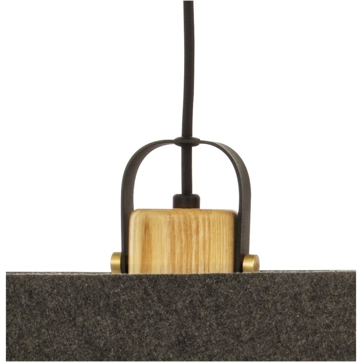 Geilo Taklampa 45cm, Grå/svart/trä ANETA HOME Sockel E27 – bild 4