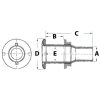 Genomföring Svart Nylon Osculati – miniatyr 2